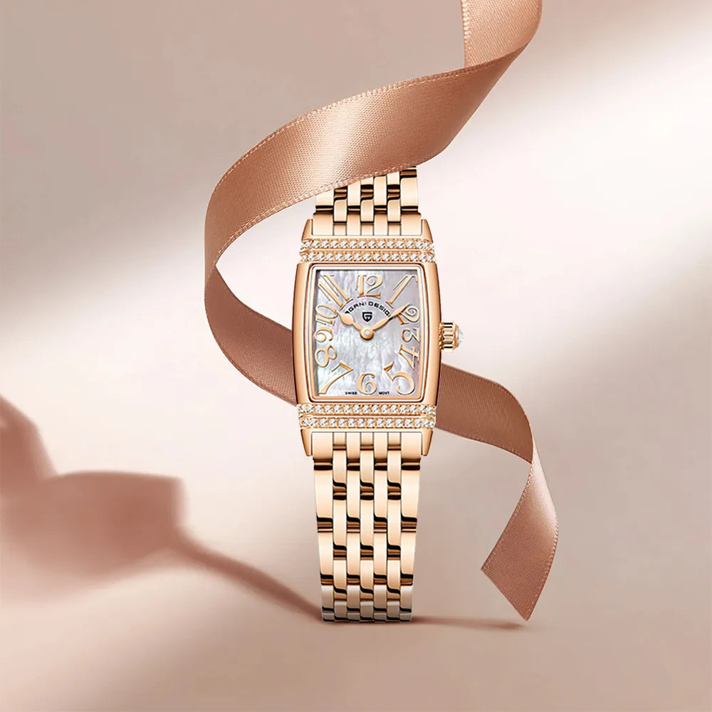 PAGANI DESIGN Relógio Feminino Quartzo PD-1737 - Pulseira de Aço Inoxidável 22mm