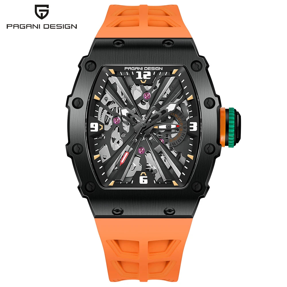 PAGANI DESIGN Relógio Masculino Quartzo PD-1738 - Pulseira de Borracha 42mm