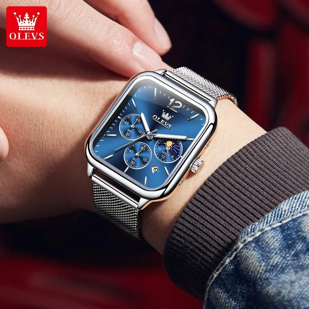 OLEVS Relógio Masculino 9914 - Estilo Esportivo e Funcionalidade 35-39mm