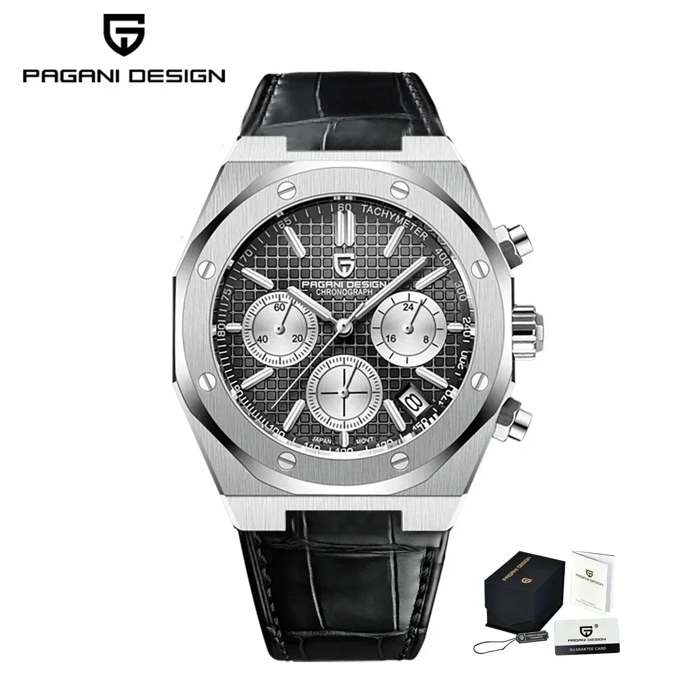 PAGANI DESIGN Relógio Masculino Quartzo PD1707 - Pulseira de Aço Inoxidável 40mm