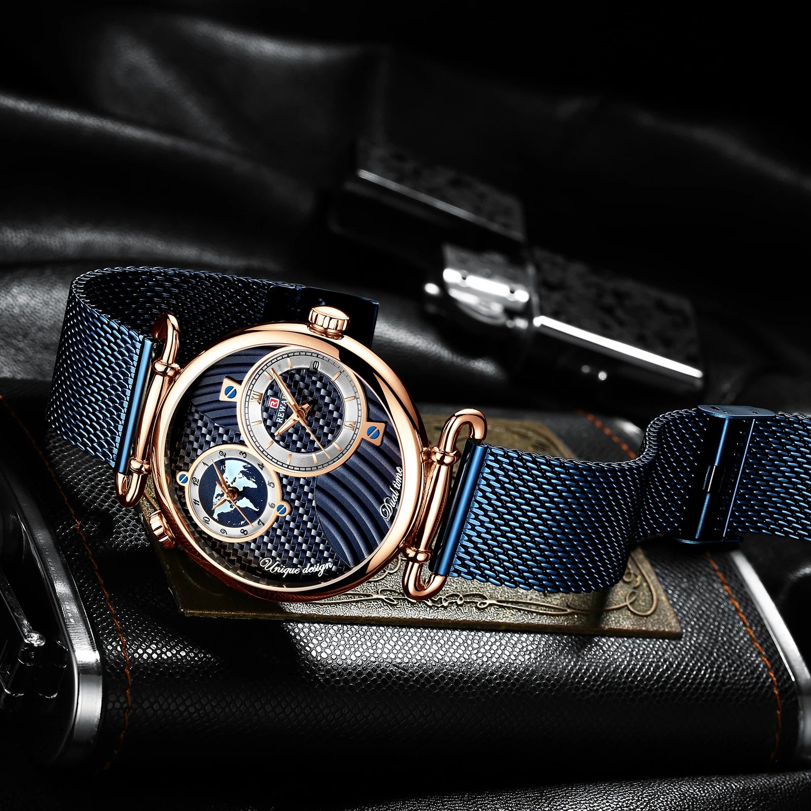 REWARD Relógio Masculino Quartzo RD62002M - Luxo e Funcionalidade 44mm
