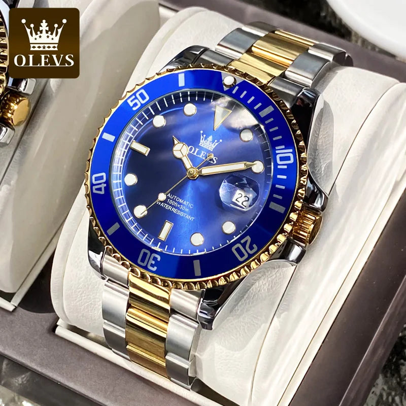 OLEVS Relógio Masculino Automático 6650 - Luxo e Funcionalidade 40-44mm