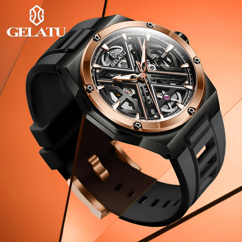 GELATU Relógio Masculino Automático 6006 - Luxo e Funcionalidade 45-49mm