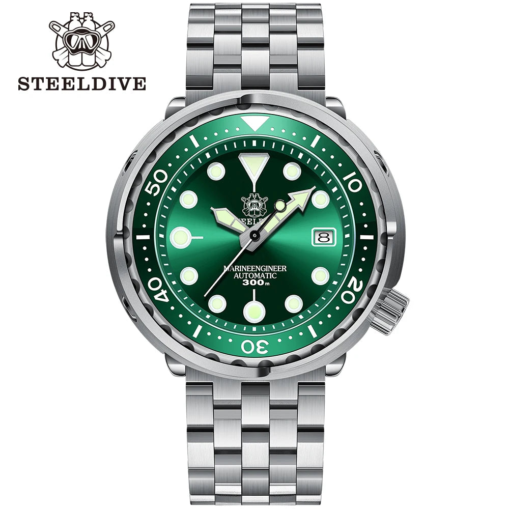 STEELDIVE Relógio Masculino Mecânico SD1975 - Pulseira de Aço Inoxidável 47.5mm