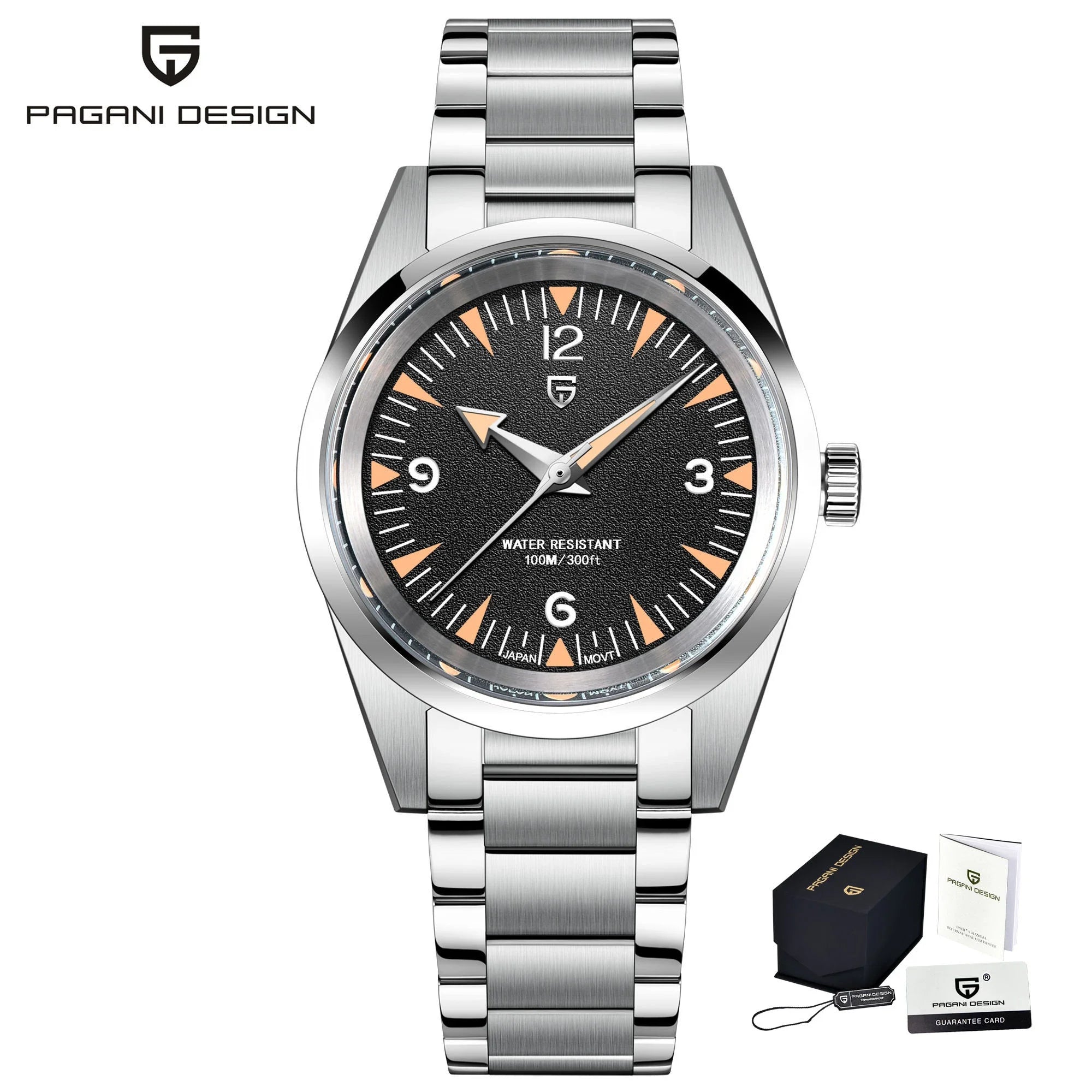 PAGANI DESIGN Relógio Masculino Quartzo PD-1793 - Pulseira de Aço Inoxidável 37mm