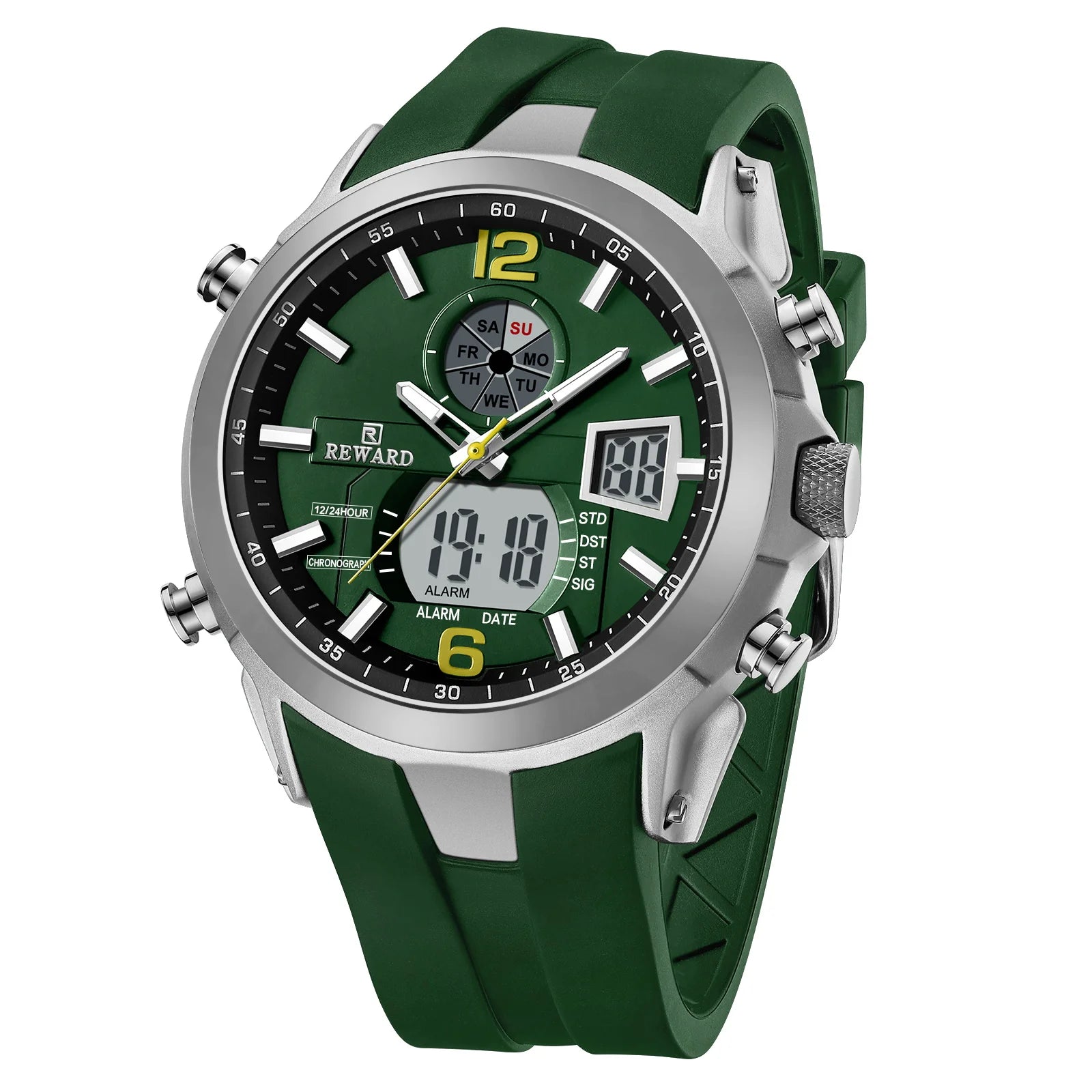 REWARD Relógio Digital Masculino RD53254M - Estilo Esportivo e Funcionalidade 48mm