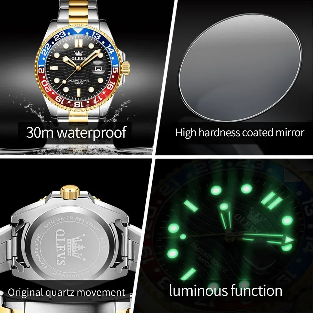 OLEVS Relógio Masculino 3610 - Luxo e Funcionalidade 40-44mm
