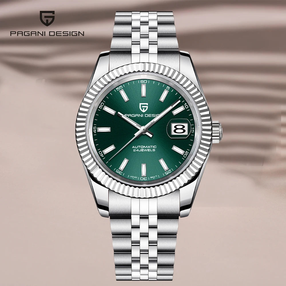 PAGANI DESIGN Relógio Masculino Automático PD-1645 - Pulseira de Aço Inoxidável 40mm