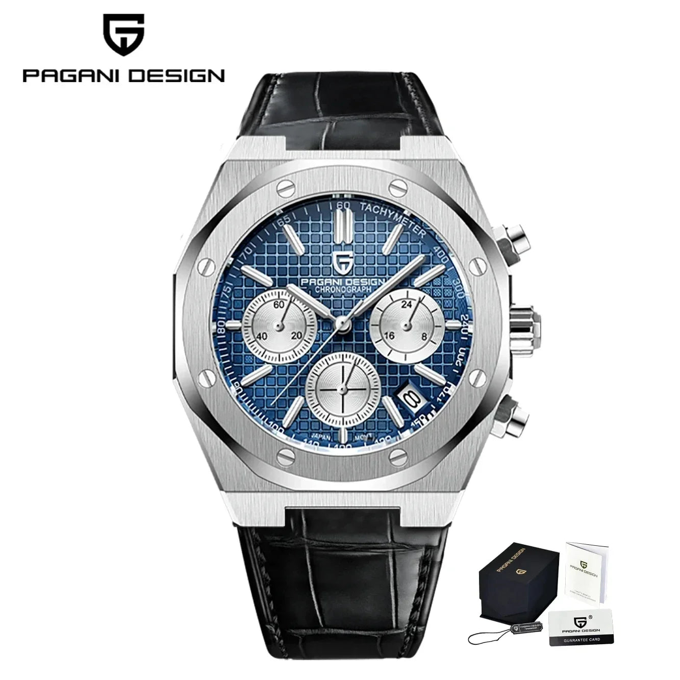 PAGANI DESIGN Relógio Masculino Quartzo PD1707 - Pulseira de Aço Inoxidável 40mm