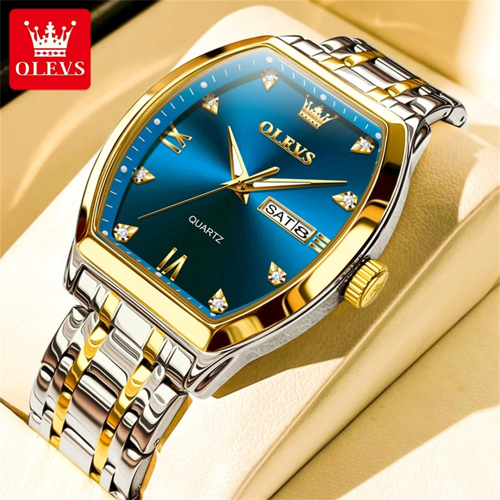OLEVS Relógio Masculino Quartzo 5528 - Pulseira de Aço Inoxidável 39mm