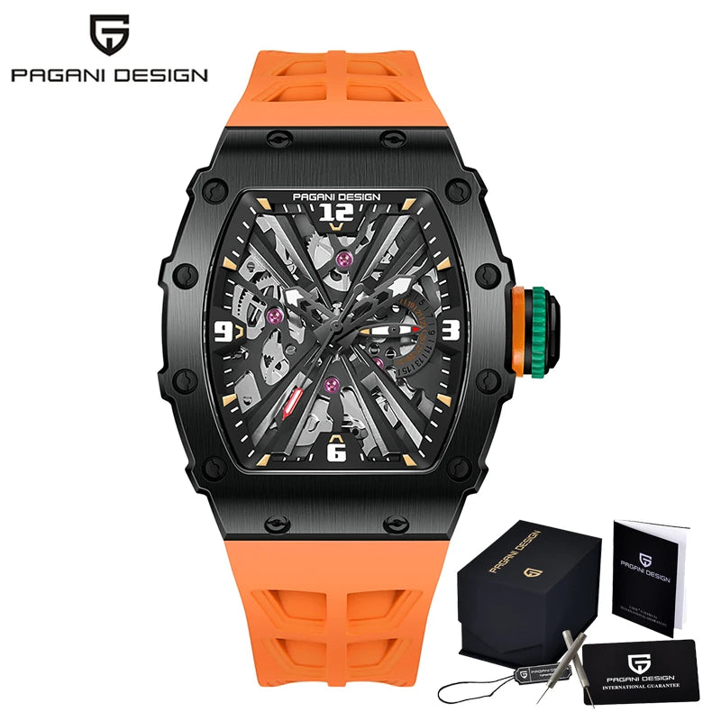 PAGANI DESIGN Relógio Masculino Quartzo PD-1738 - Pulseira de Borracha 42mm