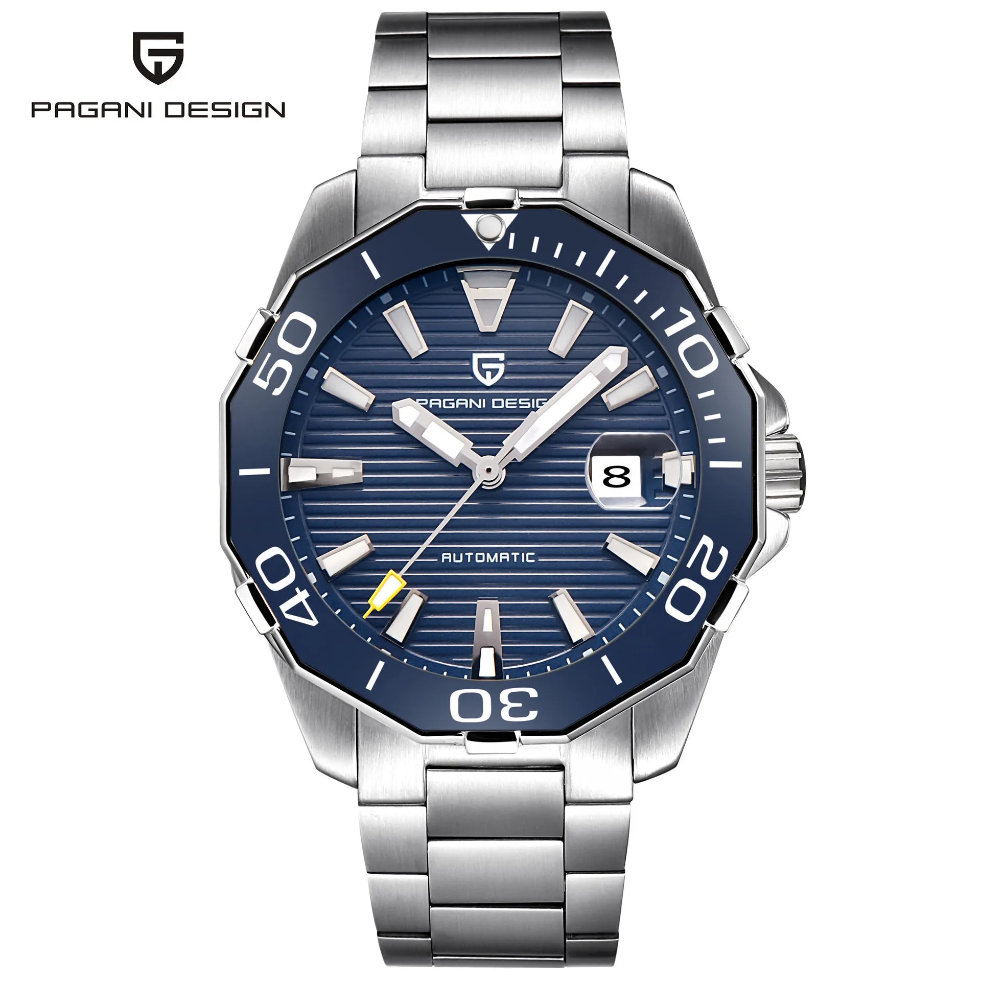 PAGANI DESIGN Relógio Masculino Automático PD-1617 - Pulseira de Aço Inoxidável 43mm