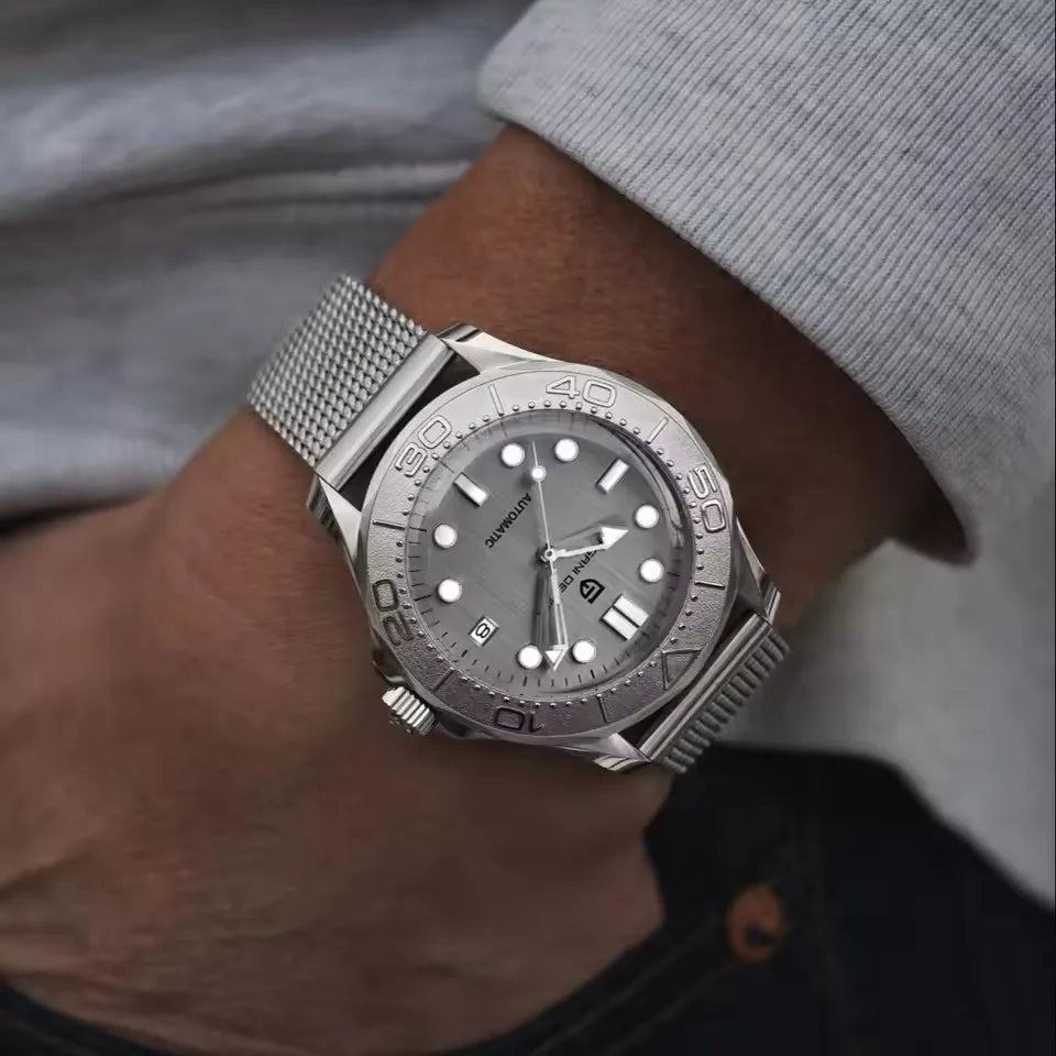 PAGANI DESIGN Relógio Masculino Automático PD-1818 - Pulseira de Aço Inoxidável 42mm