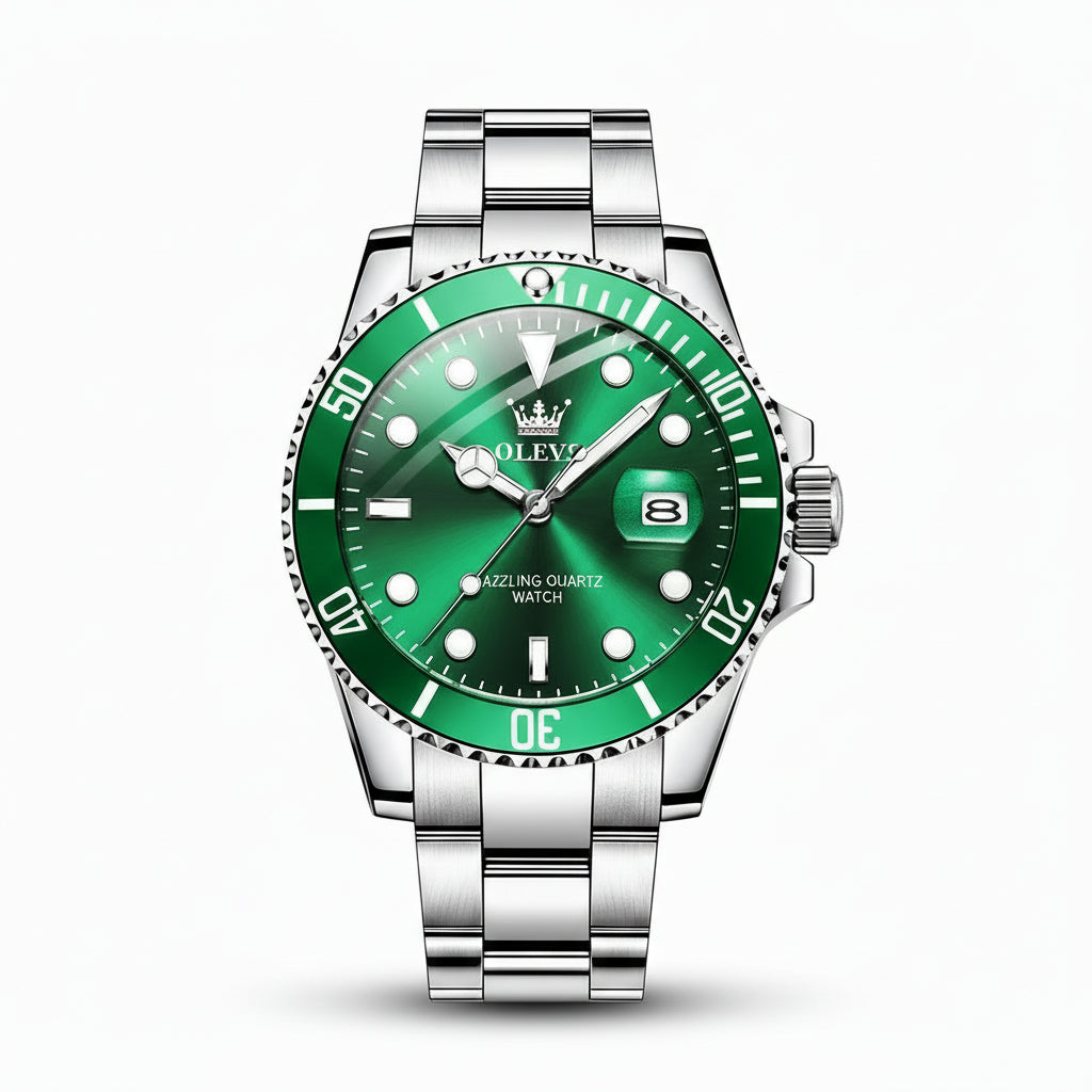 OLEVS Relógio Masculino Original Quartzo à Prova D'água - Aço Inoxidável 5885 41mm