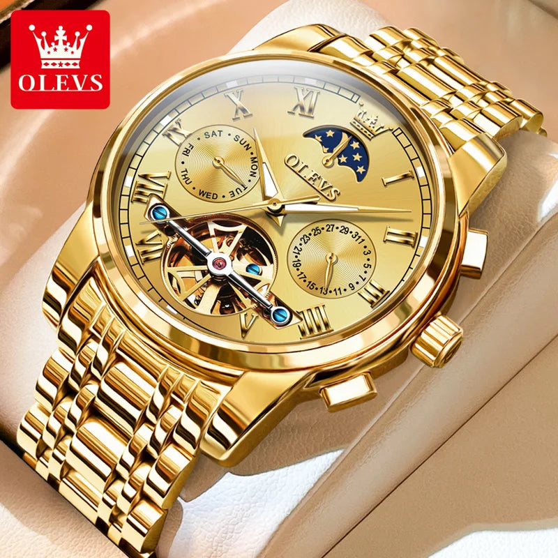 OLEVS Relógio Masculino Mecânico 6617 - Pulseira de Aço Inoxidável 40mm