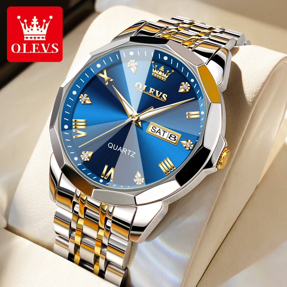 OLEVS Relógio Masculino Estilo Diamante Quartzo 9931