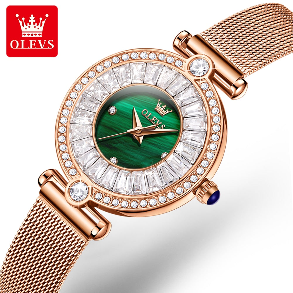 OLEVS Relógio Feminino Brilhantes Quartzo 9963 - Elegância e Funcionalidade